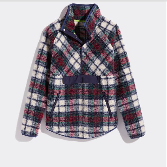 Vineyard Vines Tartan Sherpa Popover NEW- Size Small - Picture 6 of 11